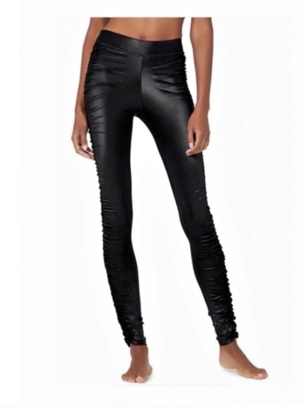 alo Ruched Black Leggings Like New